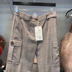 Chloe wool plaid cargo pocket pant